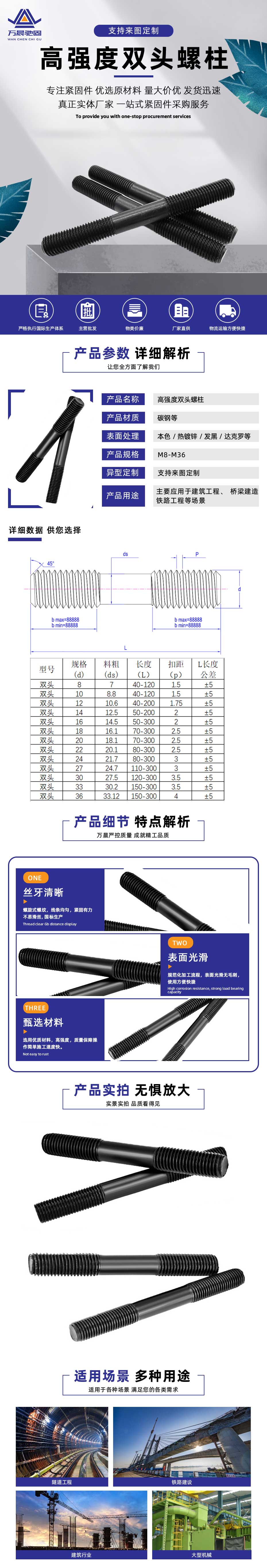 高强度双头螺柱